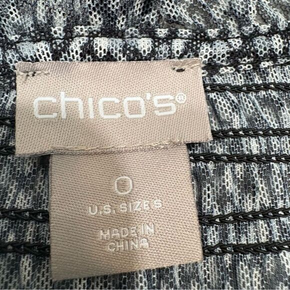 Chico’s Black & White Sheer Polkadot Tie Neck Top Size 0 (US S) - Picture 7 of 7